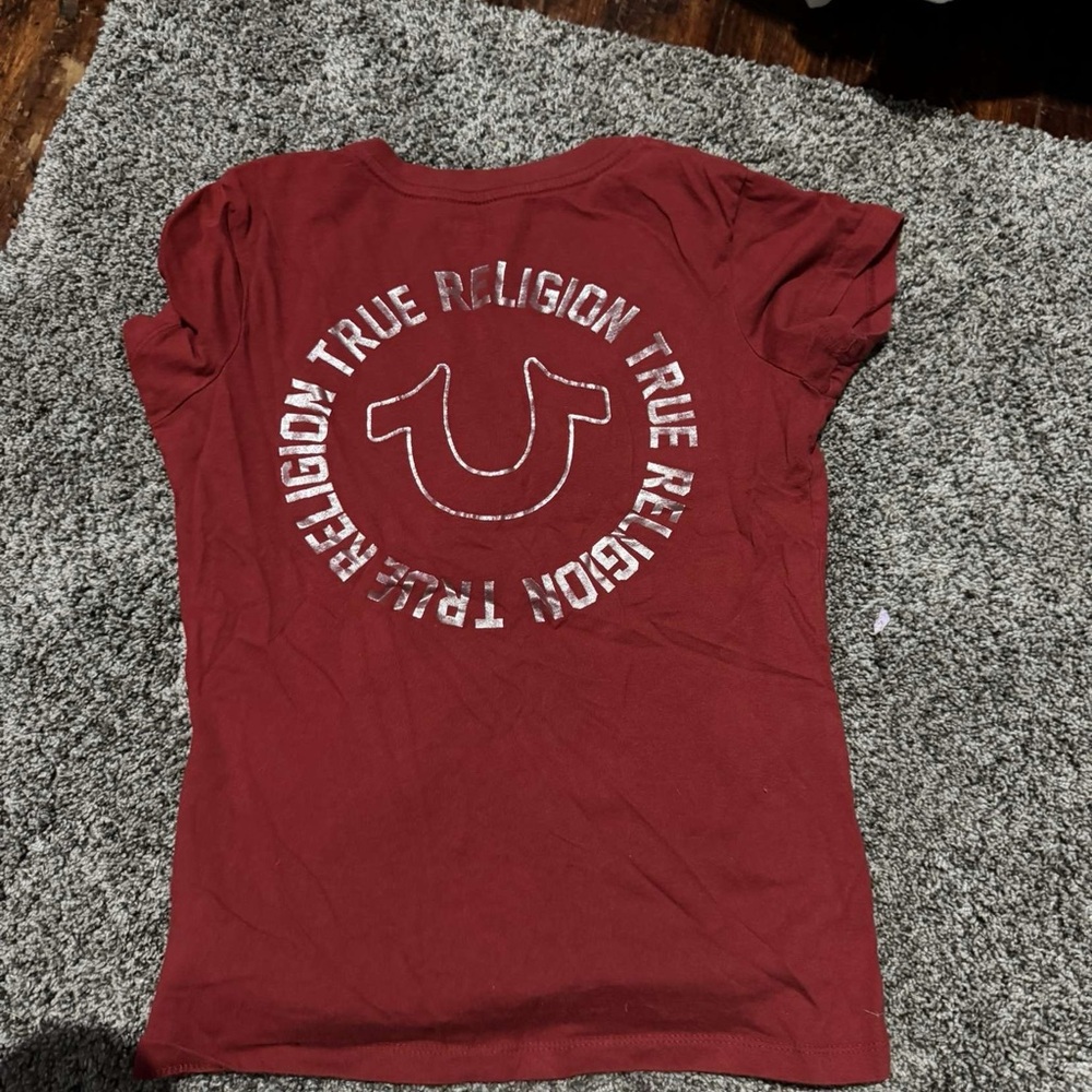 True Religion Burgundy Logo Tee